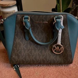 Teal and Brown Michael Kors Purse
